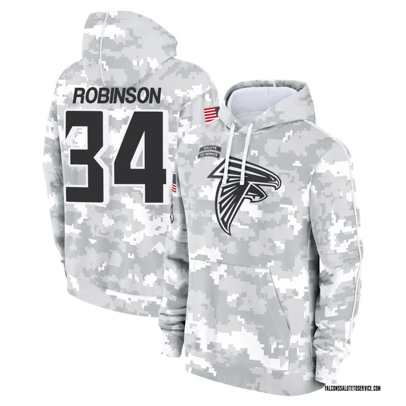 Men's Jammie Robinson Atlanta Falcons Camo Arctic 2024 Salute to Service Club Fleece Pullover Hoodie