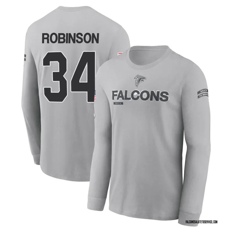 Men's Jammie Robinson Atlanta Falcons Gray 2024 Salute to Service Long Sleeve T-Shirt