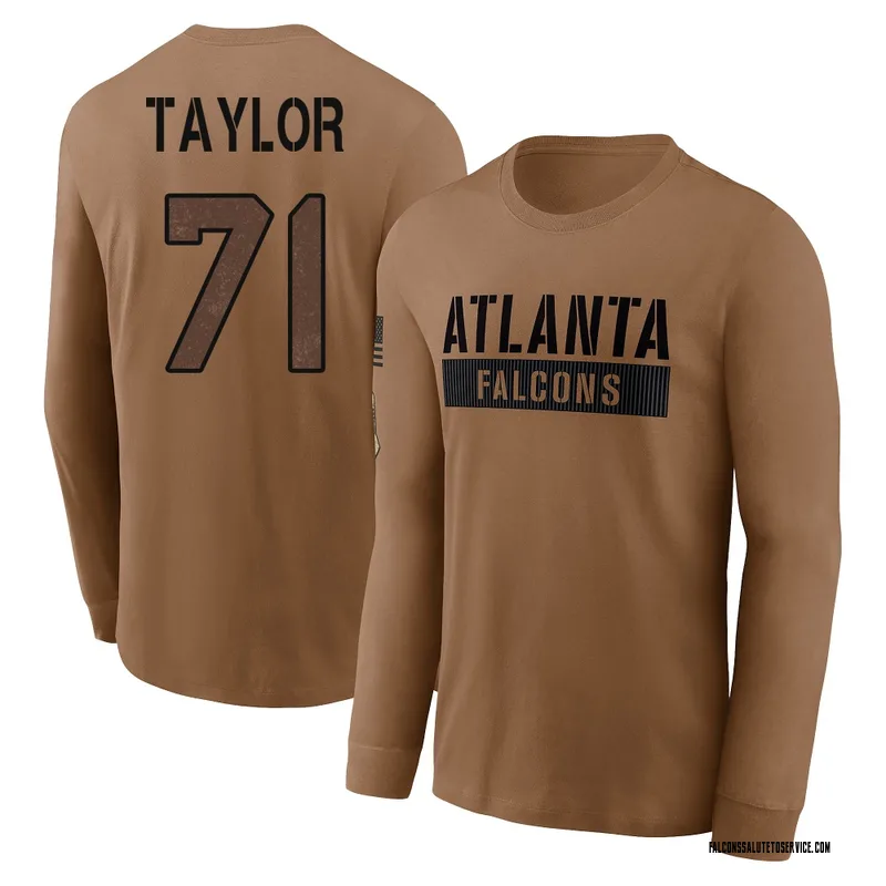 Men's Jawaan Taylor Atlanta Falcons Brown 2023 Salute To Service Long Sleeve T-Shirt