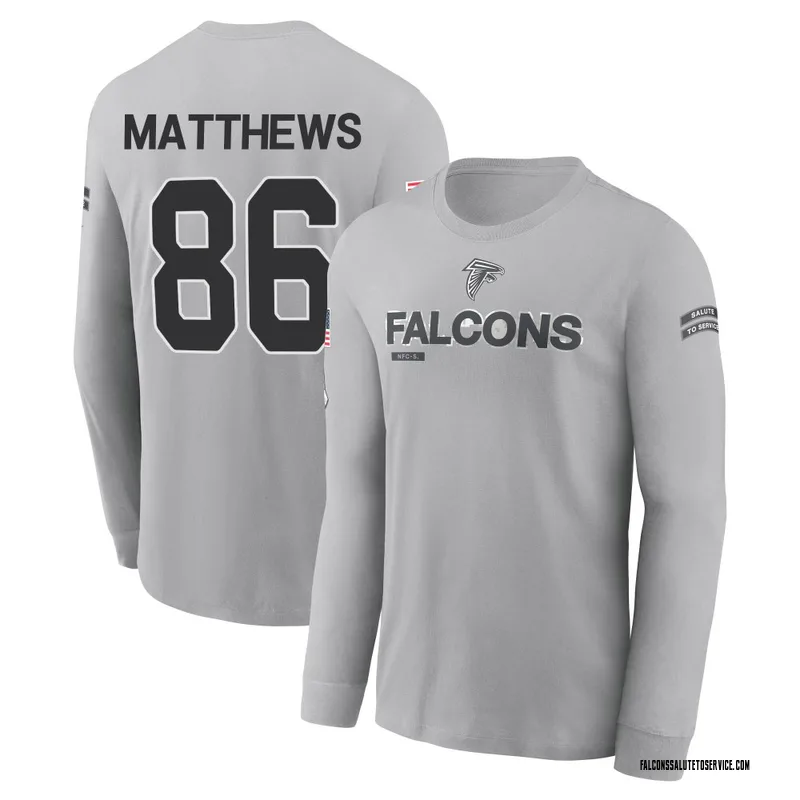 Men's Jesse Matthews Atlanta Falcons Gray 2024 Salute to Service Long Sleeve T-Shirt