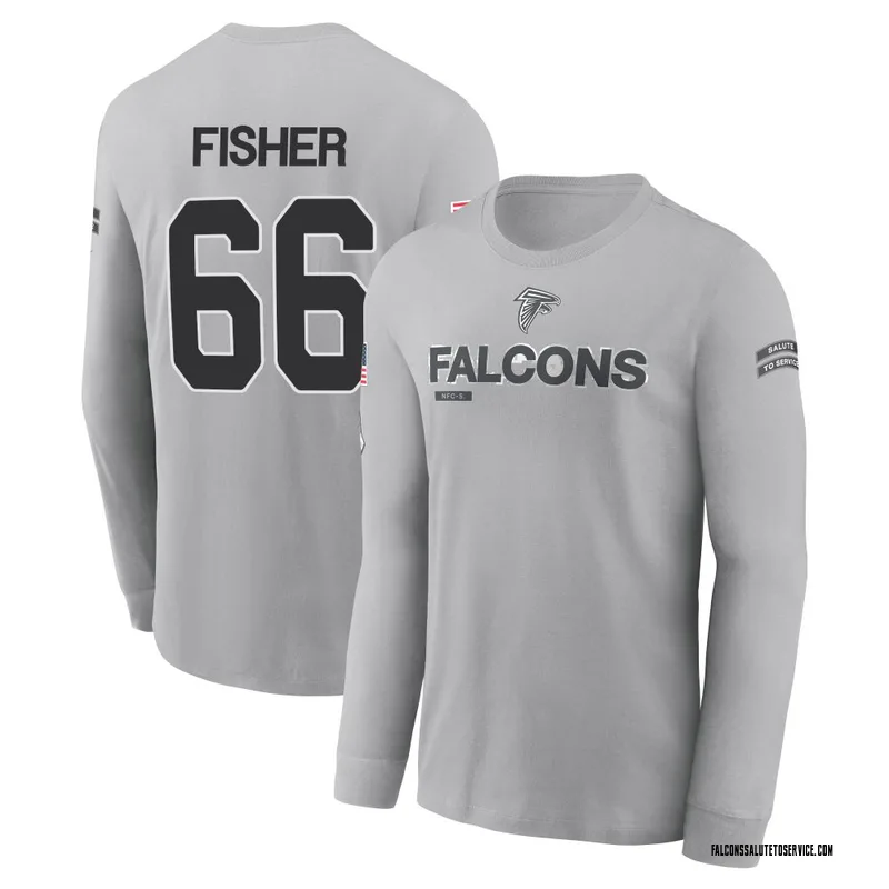 Men's Joey Fisher Atlanta Falcons Gray 2024 Salute to Service Long Sleeve T-Shirt