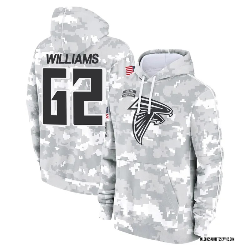 Men's Jordan Williams Atlanta Falcons Camo Arctic 2024 Salute to Service Club Fleece Pullover Hoodie