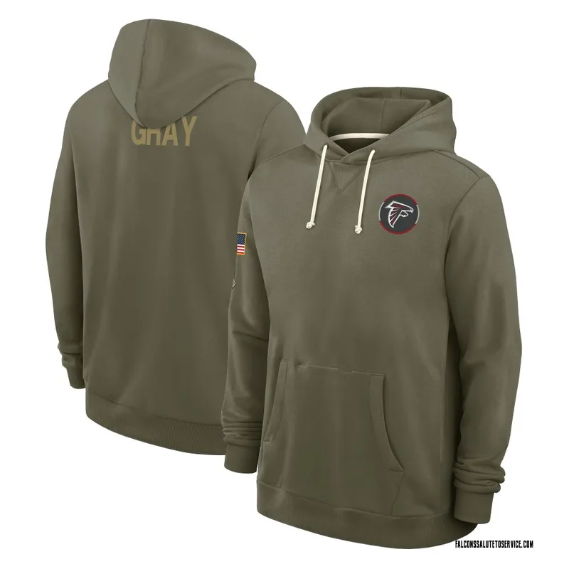 Men's Joshua Gray Atlanta Falcons Olive 2025 Salute to Service Hoodie