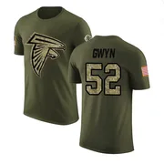 Men's Jovaughn Gwyn Atlanta Falcons Legend Olive Salute to Service T-Shirt