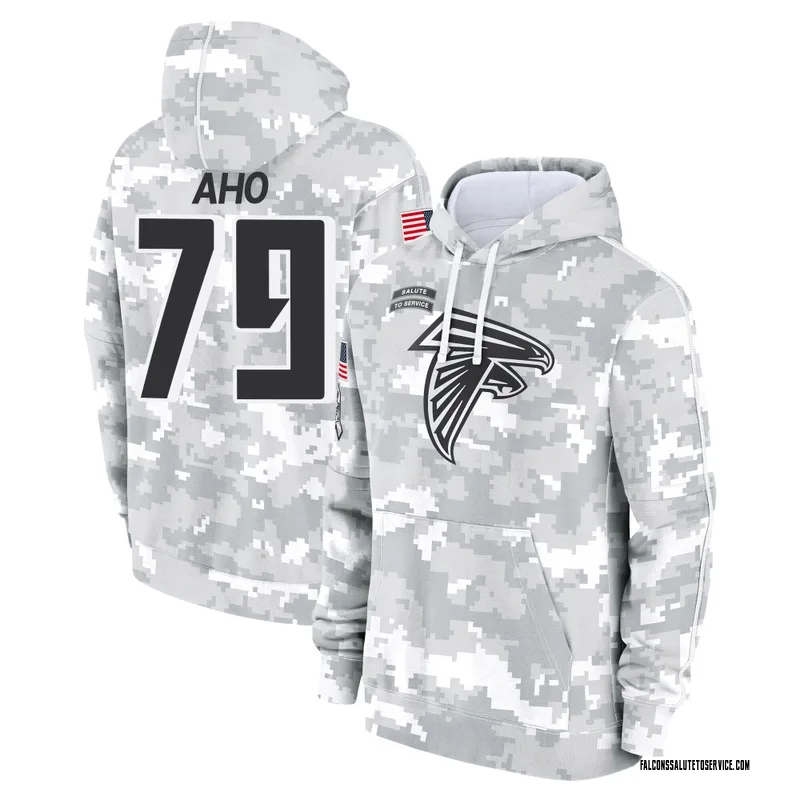 Men's Junior Aho Atlanta Falcons Camo Arctic 2024 Salute to Service Club Fleece Pullover Hoodie