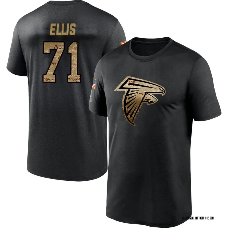 Men's Justin Ellis Atlanta Falcons Black 2020 Salute To Service Performance T-Shirt