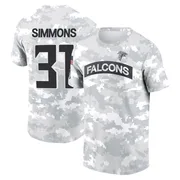 Men's Justin Simmons Atlanta Falcons Camo Arctic 2024 Salute to Service Performance T-Shirt
