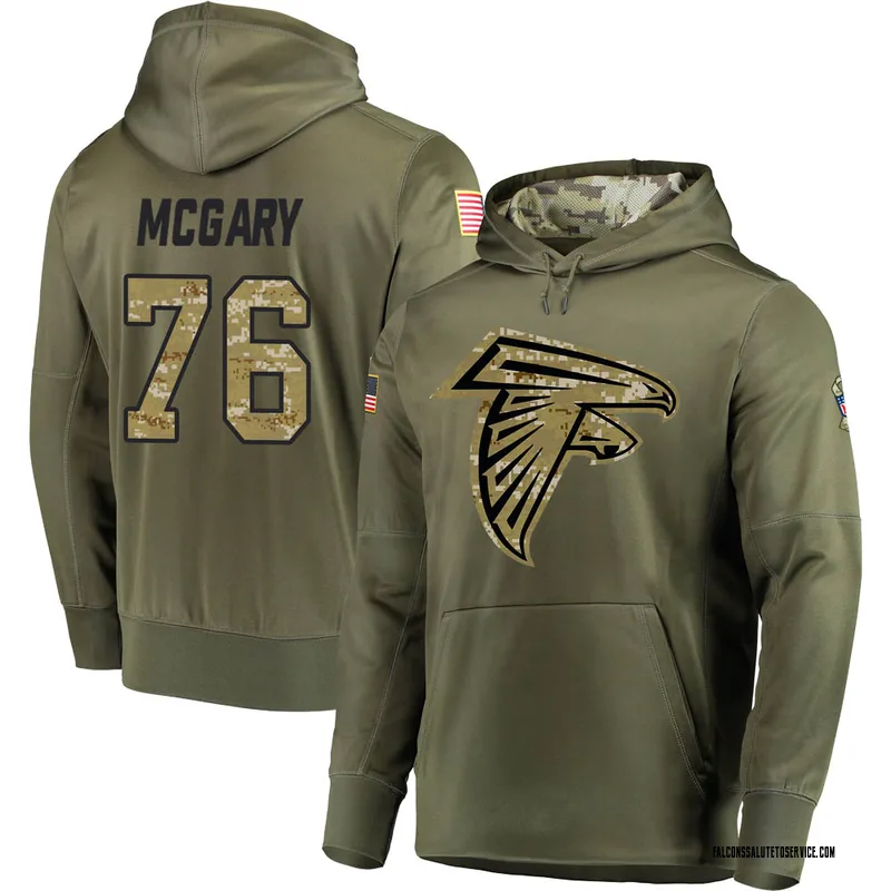 Men's Kaleb McGary Atlanta Falcons Olive Salute to Service Pullover Hoodie