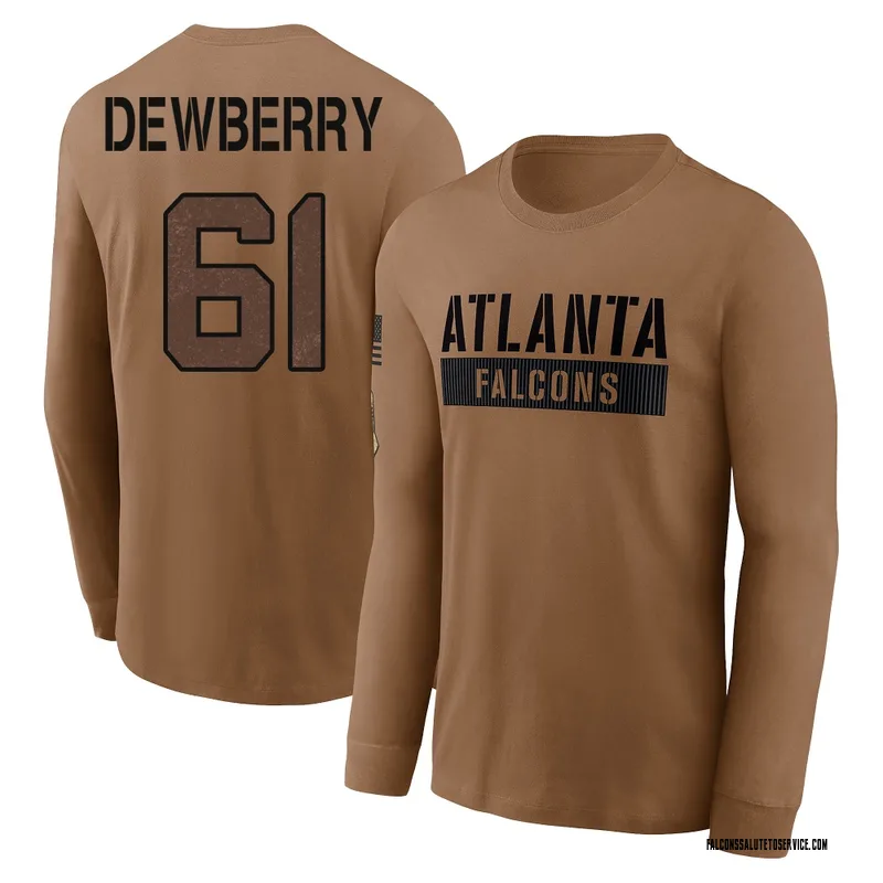 Men's Kam Dewberry Atlanta Falcons Brown 2023 Salute To Service Long Sleeve T-Shirt