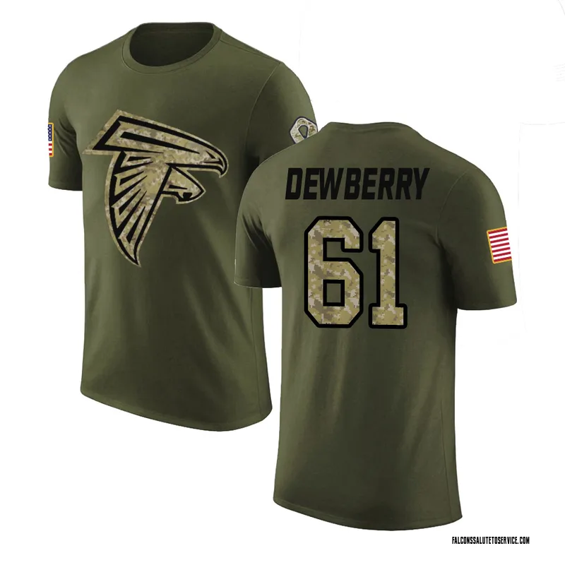 Men's Kam Dewberry Atlanta Falcons Legend Olive Salute to Service T-Shirt