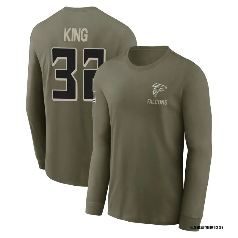 Men's Kevin King Atlanta Falcons Olive 2025 Salute to Service Sideline Long Sleeve T-Shirt