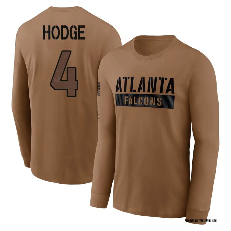 Men's KhaDarel Hodge Atlanta Falcons Brown 2023 Salute To Service Long Sleeve T-Shirt