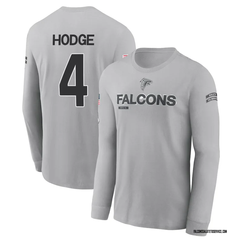 Men's KhaDarel Hodge Atlanta Falcons Gray 2024 Salute to Service Long Sleeve T-Shirt