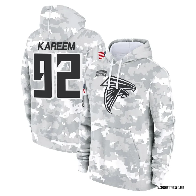 Men's Khalid Kareem Atlanta Falcons Camo Arctic 2024 Salute to Service Club Fleece Pullover Hoodie