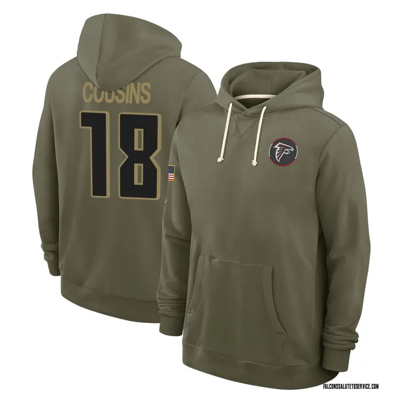 Men's Kirk Cousins Atlanta Falcons Olive 2025 Salute to Service Hoodie