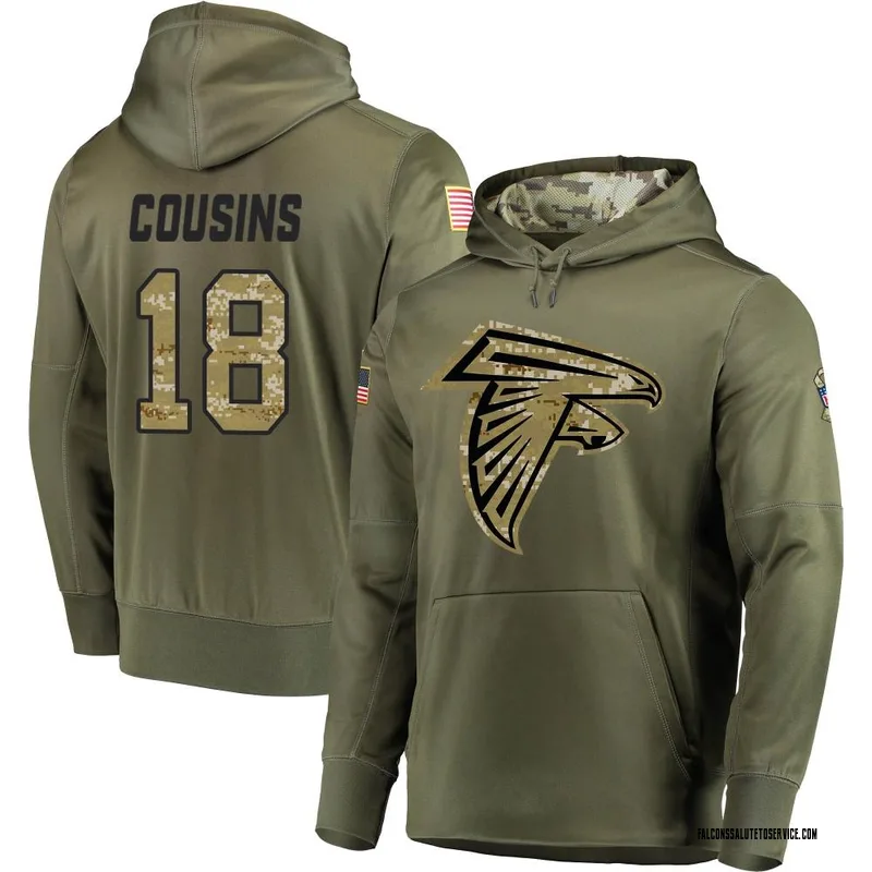 Men's Kirk Cousins Atlanta Falcons Olive Salute to Service Pullover Hoodie