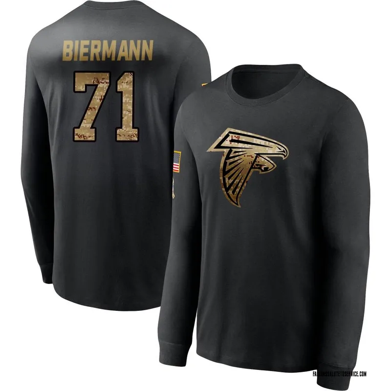 Men's Kroy Biermann Atlanta Falcons Black 2020 Salute To Service Sideline Performance Long Sleeve T-Shirt