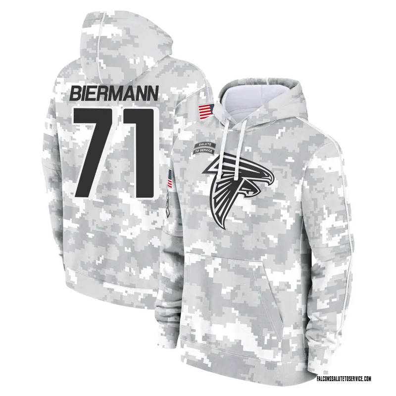 Men's Kroy Biermann Atlanta Falcons Camo Arctic 2024 Salute to Service Club Fleece Pullover Hoodie