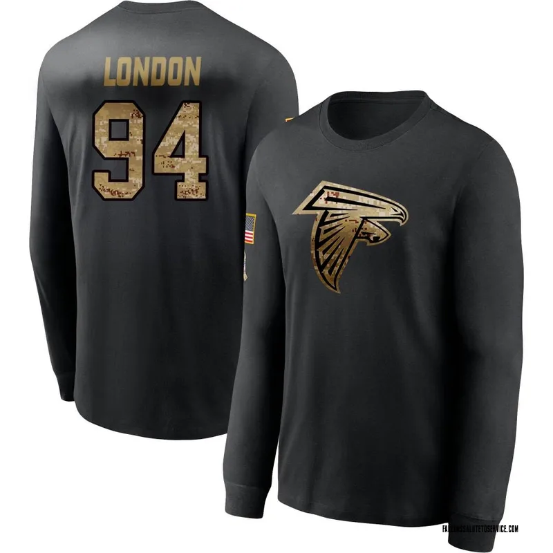 Men's LaCale London Atlanta Falcons Black 2020 Salute To Service Sideline Performance Long Sleeve T-Shirt