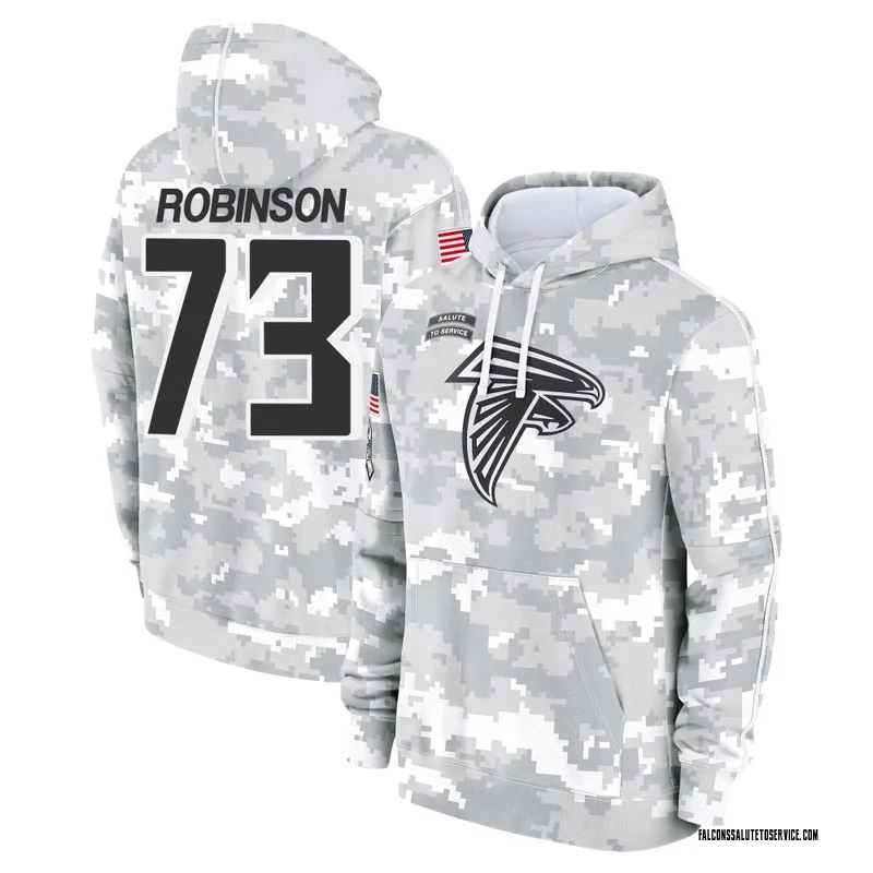 Men's Layden Robinson Atlanta Falcons Camo Arctic 2024 Salute to Service Club Fleece Pullover Hoodie