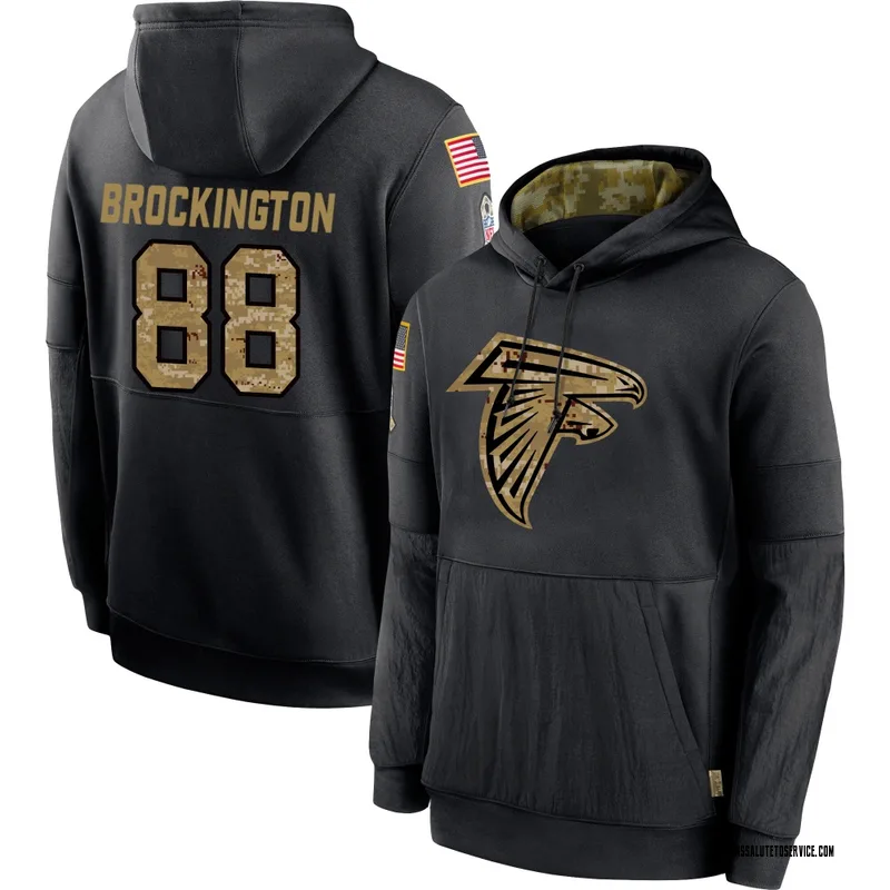 Men's Le'Meke Brockington Atlanta Falcons Black 2020 Salute to Service Sideline Performance Pullover Hoodie