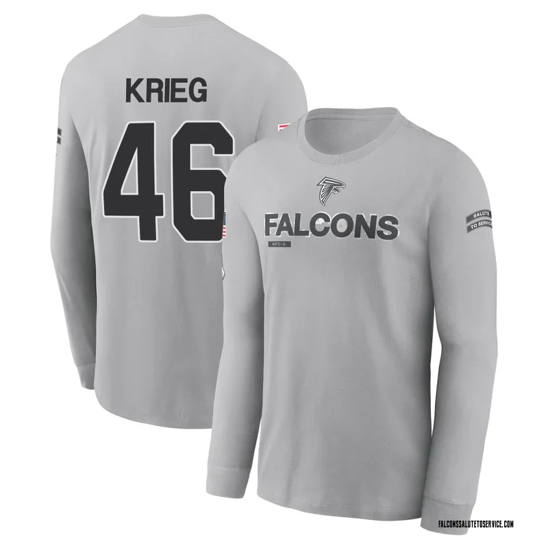 Men's Lenny Krieg Atlanta Falcons Gray 2024 Salute to Service Long Sleeve T-Shirt