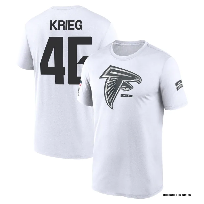 Men's Lenny Krieg Atlanta Falcons Legend White 2024 Salute to Service Performance T-Shirt