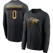 Men's Malik Rutherford Atlanta Falcons Black 2020 Salute To Service Sideline Performance Long Sleeve T-Shirt