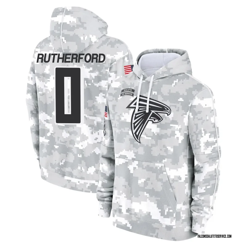 Men's Malik Rutherford Atlanta Falcons Camo Arctic 2024 Salute to Service Club Fleece Pullover Hoodie