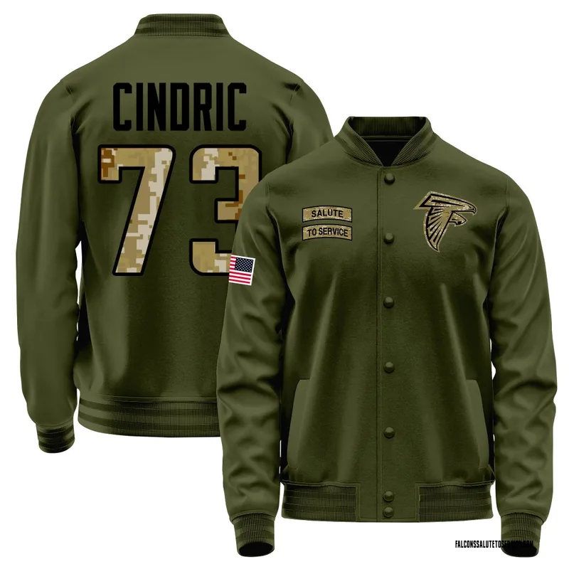 Men's Matthew Cindric Atlanta Falcons Olive Salute to Service Sideline Performance Jacket