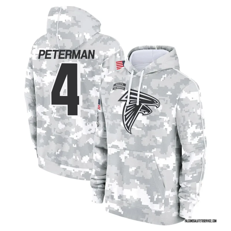 Men's Nathan Peterman Atlanta Falcons Camo Arctic 2024 Salute to Service Club Fleece Pullover Hoodie