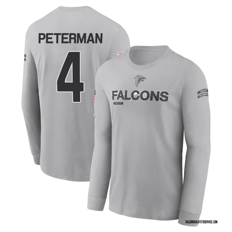 Men's Nathan Peterman Atlanta Falcons Gray 2024 Salute to Service Long Sleeve T-Shirt