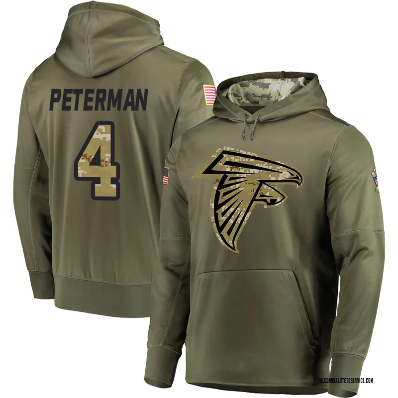 Men's Nathan Peterman Atlanta Falcons Olive Salute to Service Pullover Hoodie