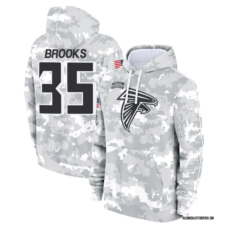 Men's Natrone Brooks Atlanta Falcons Camo Arctic 2024 Salute to Service Club Fleece Pullover Hoodie