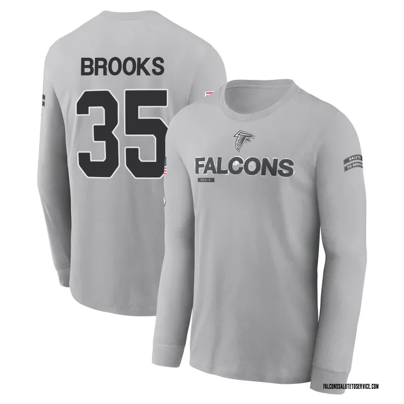 Men's Natrone Brooks Atlanta Falcons Gray 2024 Salute to Service Long Sleeve T-Shirt