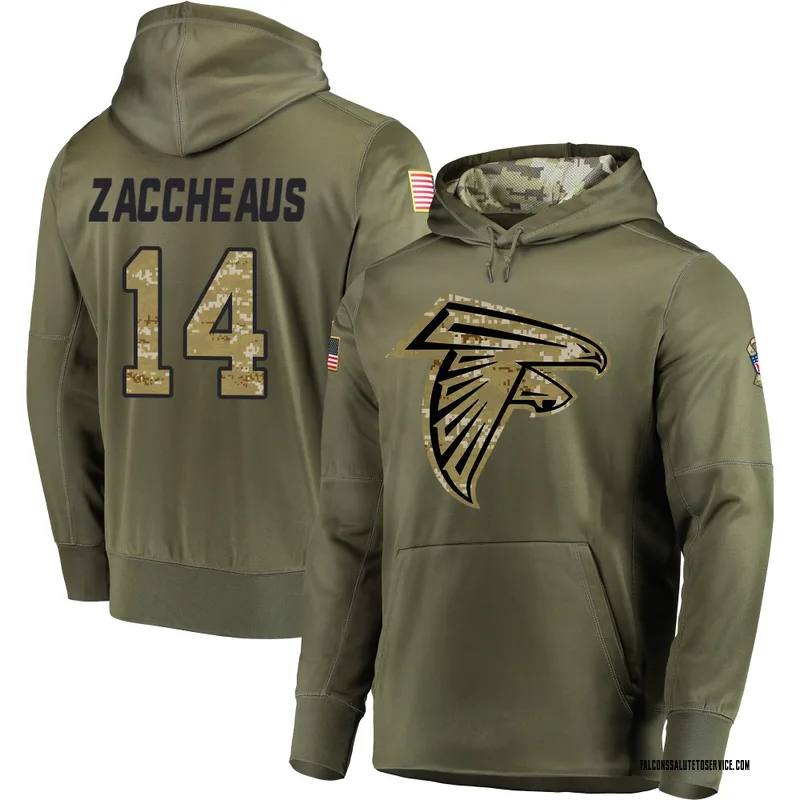 Men's Olamide Zaccheaus Atlanta Falcons Olive Salute to Service Pullover Hoodie