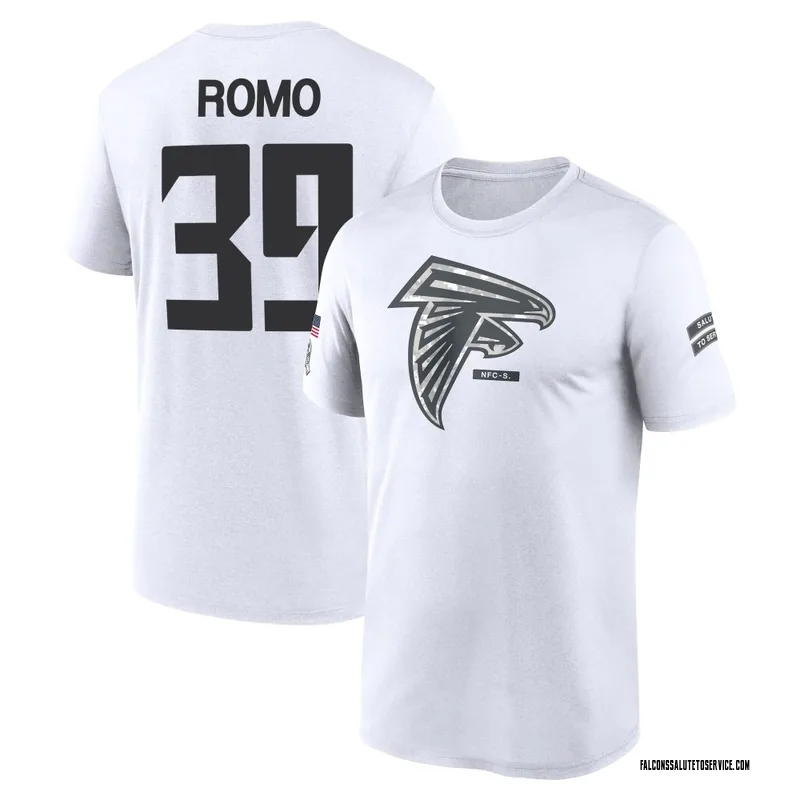 Men's Parker Romo Atlanta Falcons Legend White 2024 Salute to Service Performance T-Shirt