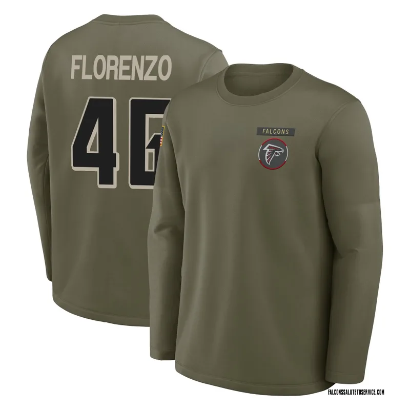 Men's Philip Florenzo Atlanta Falcons Olive 2025 Salute to Service Sideline Coaches Long Sleeve T-Shirt