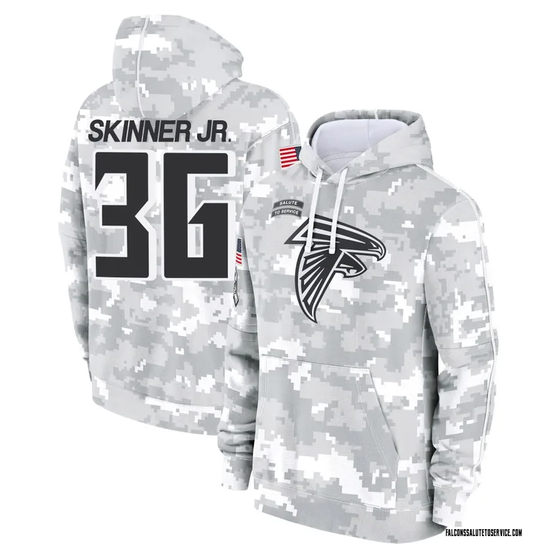 Men's Quincy Skinner Jr. Atlanta Falcons Camo Arctic 2024 Salute to Service Club Fleece Pullover Hoodie