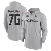 Men's Riley Mahlman Atlanta Falcons Gray 2024 Salute to Service Lightweight Performance Long Sleeve Hooded T-Shirt
