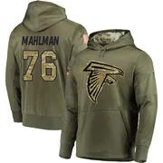 Men's Riley Mahlman Atlanta Falcons Olive Salute to Service Pullover Hoodie