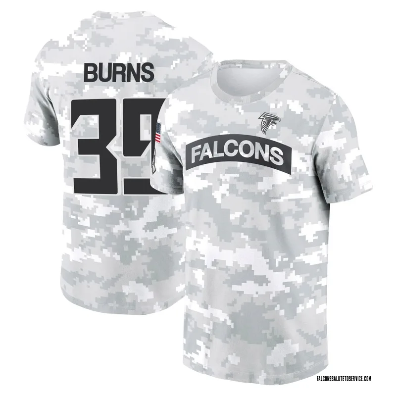 Men's Robert Burns Atlanta Falcons Camo Arctic 2024 Salute to Service Performance T-Shirt