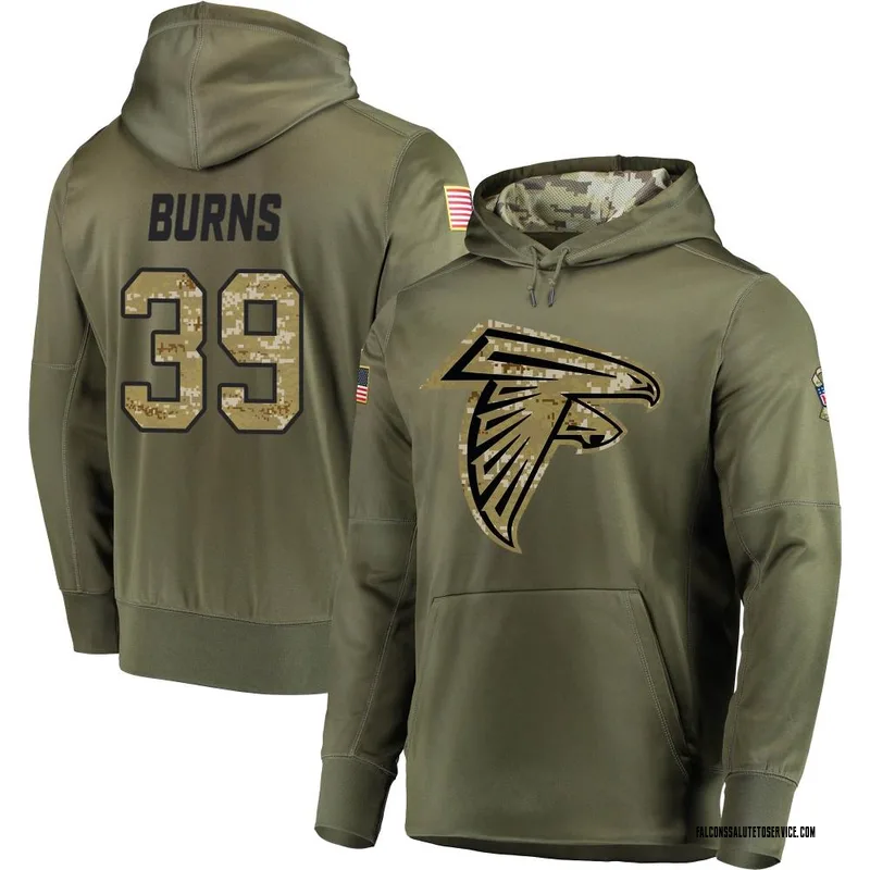 Men's Robert Burns Atlanta Falcons Olive Salute to Service Pullover Hoodie