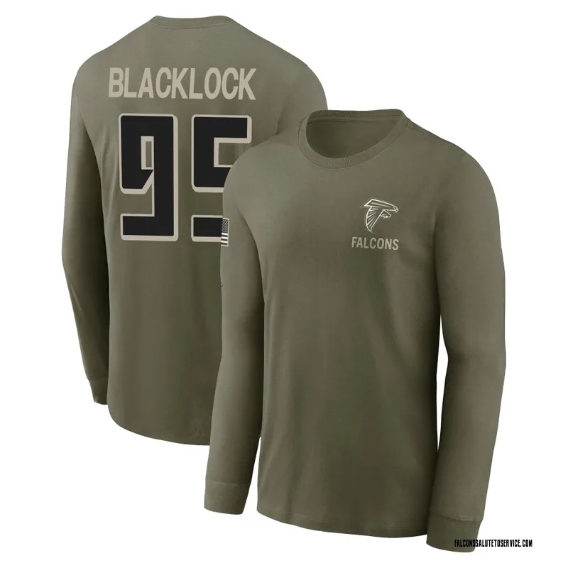 Men's Ross Blacklock Atlanta Falcons Olive 2025 Salute to Service Sideline Long Sleeve T-Shirt