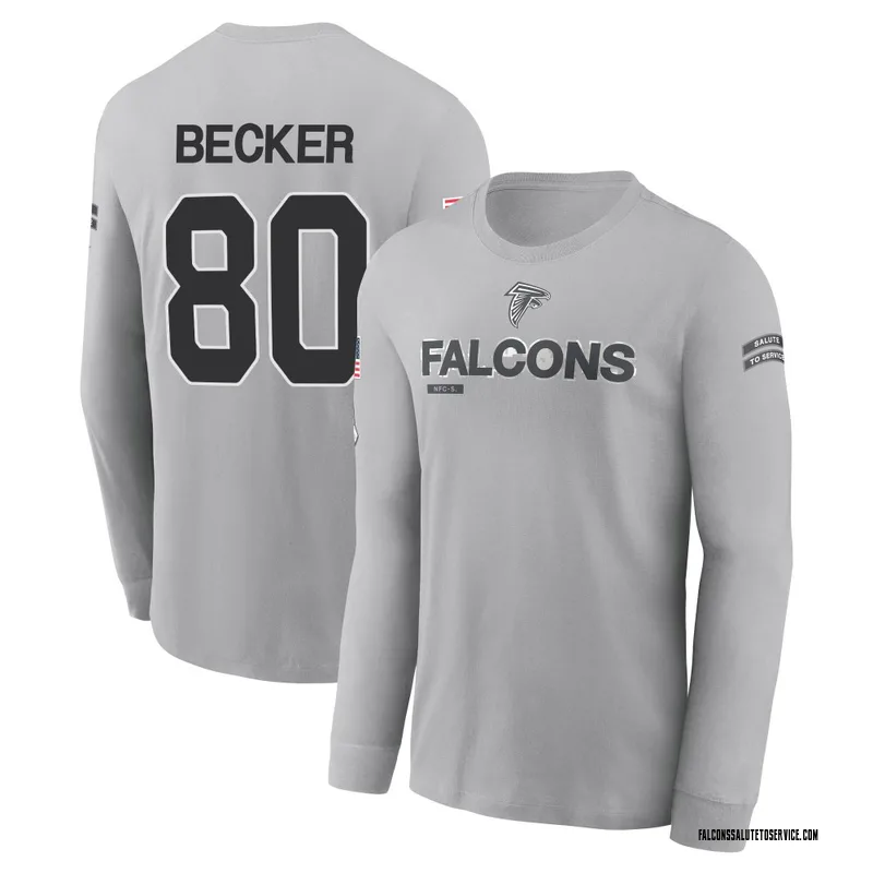 Men's Ryan Becker Atlanta Falcons Gray 2024 Salute to Service Long Sleeve T-Shirt