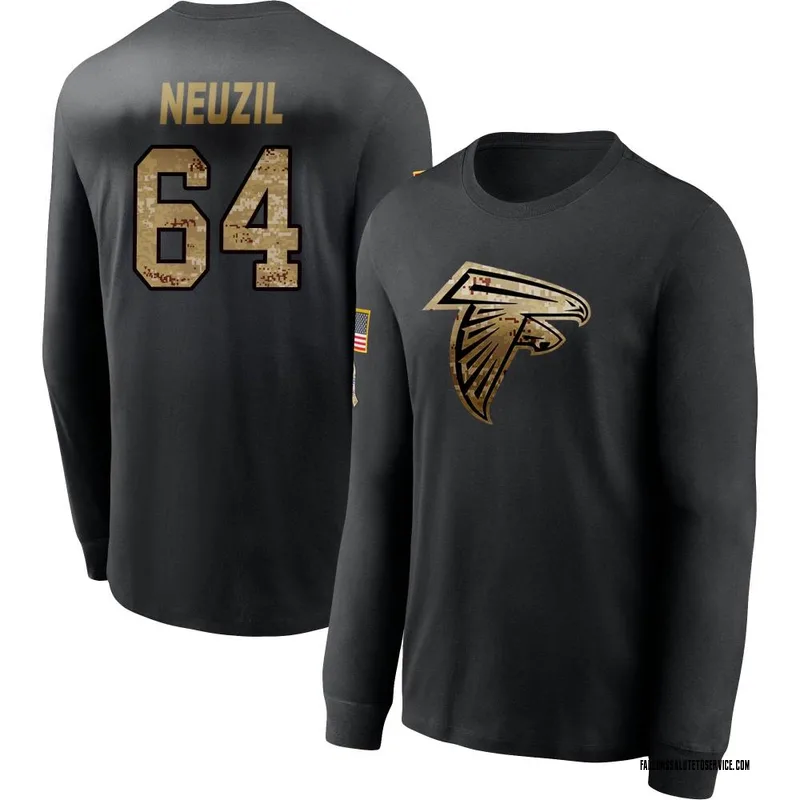 Men's Ryan Neuzil Atlanta Falcons Black 2020 Salute To Service Sideline Performance Long Sleeve T-Shirt