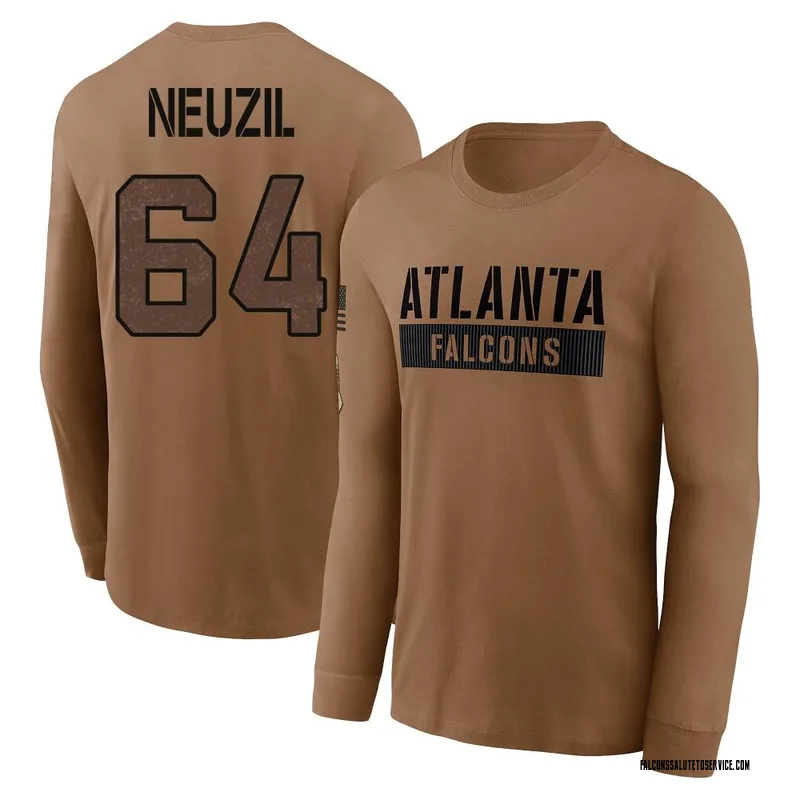 Men's Ryan Neuzil Atlanta Falcons Brown 2023 Salute To Service Long Sleeve T-Shirt