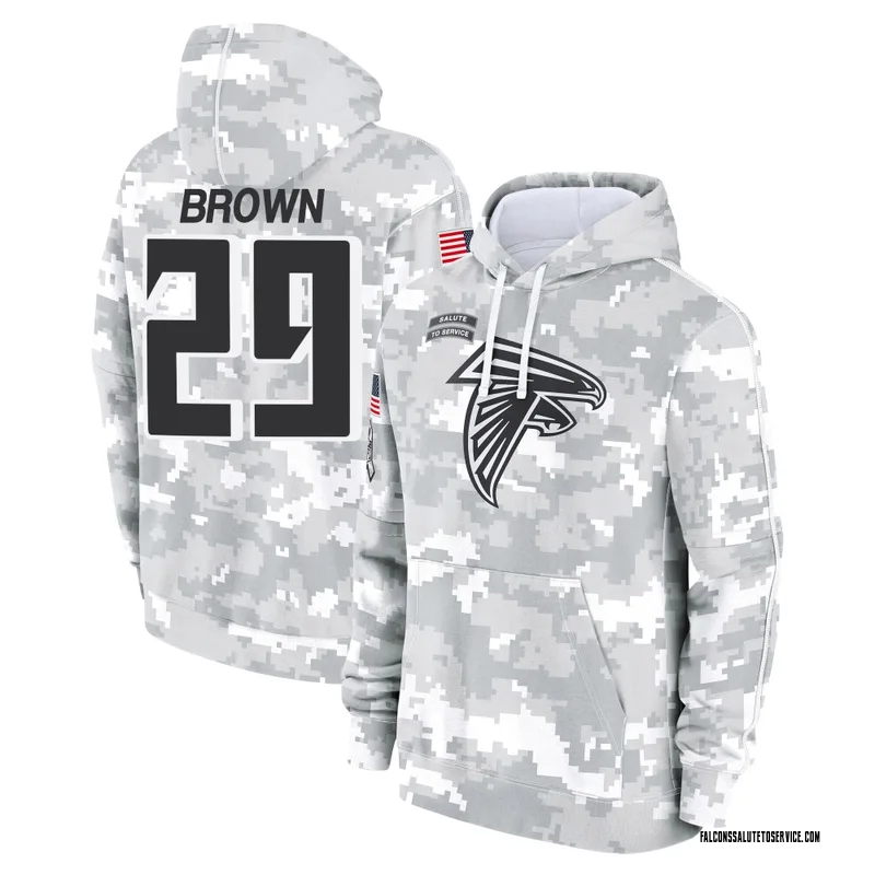 Men's Sydney Brown Atlanta Falcons Camo Arctic 2024 Salute to Service Club Fleece Pullover Hoodie
