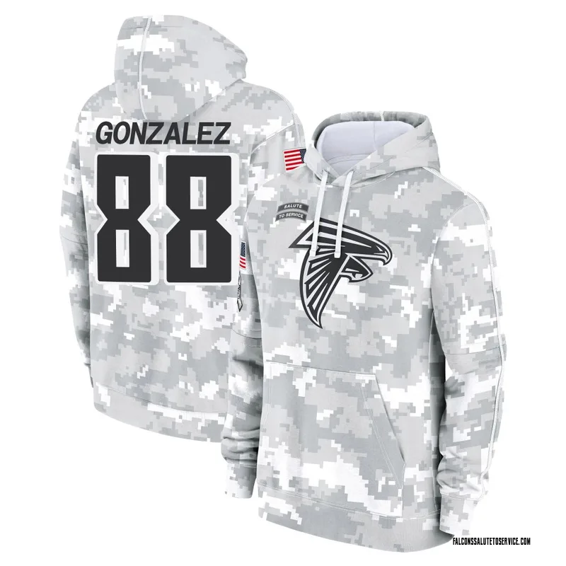 Men's Tony Gonzalez Atlanta Falcons Camo Arctic 2024 Salute to Service Club Fleece Pullover Hoodie