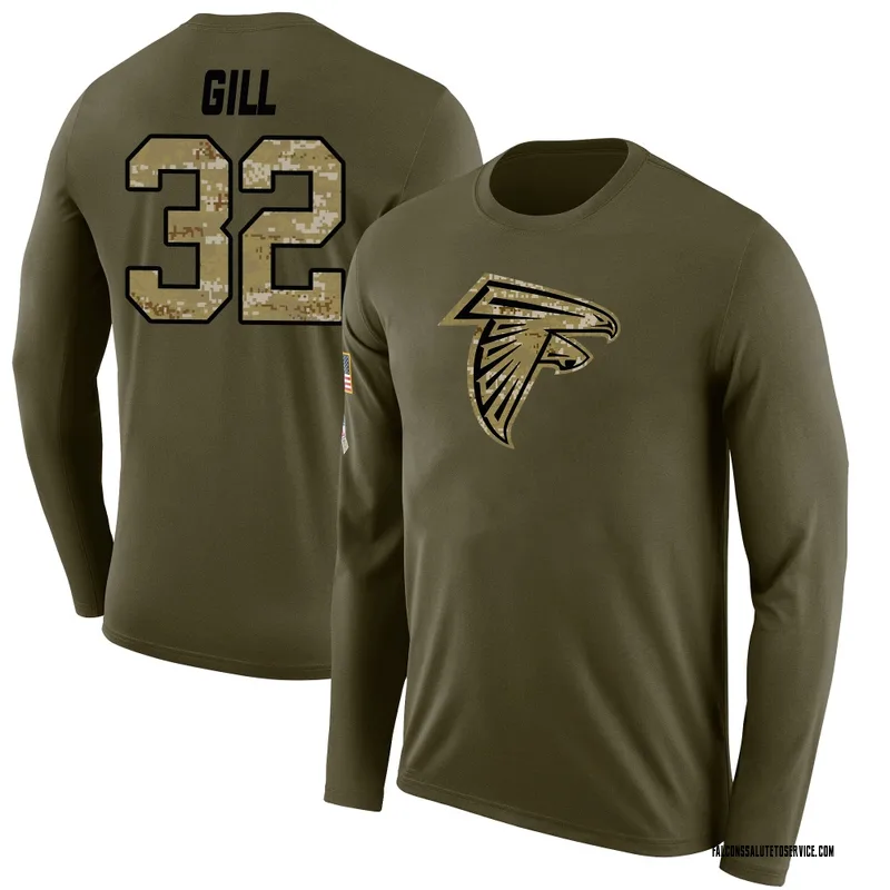 Men's Trenton Gill Atlanta Falcons Legend Olive Salute to Service Sideline Long Sleeve T-Shirt